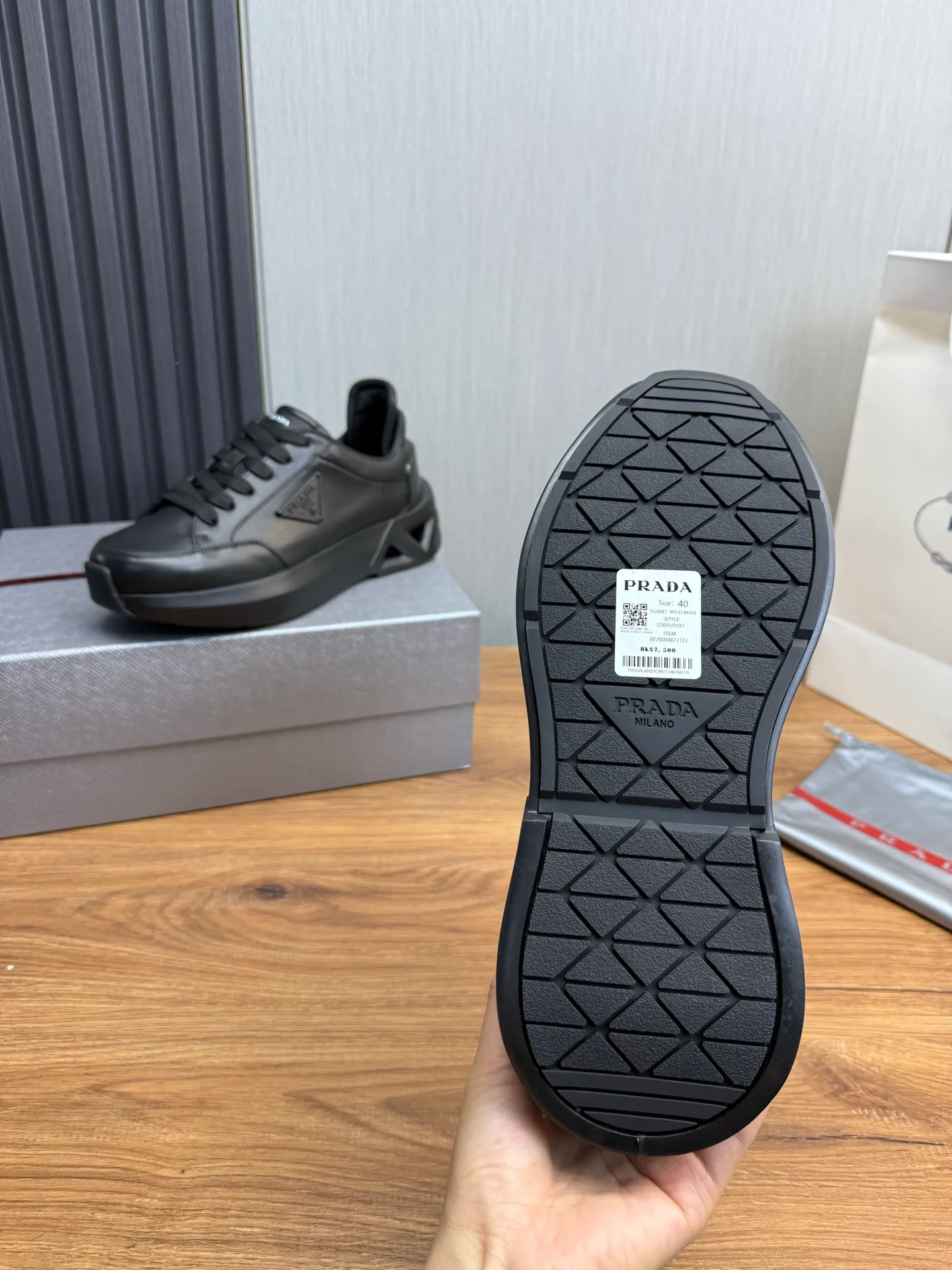 Men's shoes 💰660💰 [PRADA] Men's shoes are popular in the counter, high-quality shipments ✔️Official website synchronization, original imported cowhide + cowhide lining, 1⃣️ratio 1⃣️reproduction, original sole, 38-45